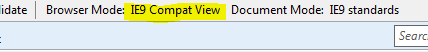 IE drops into compatibility view with now good reason