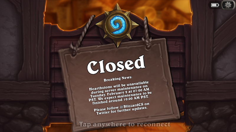 Heartstone maintenance break.